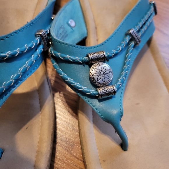 Minnetonka Silverthorne Sandals Turquoise, 10 - Picture 3 of 11